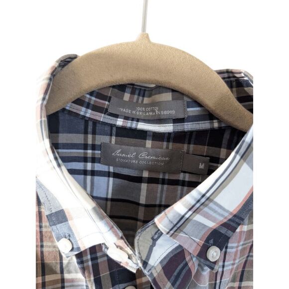 DANIEL CREMIEUX Short Sleeve Plaid Button Down Shirt Size Medium - Picture 4 of 4